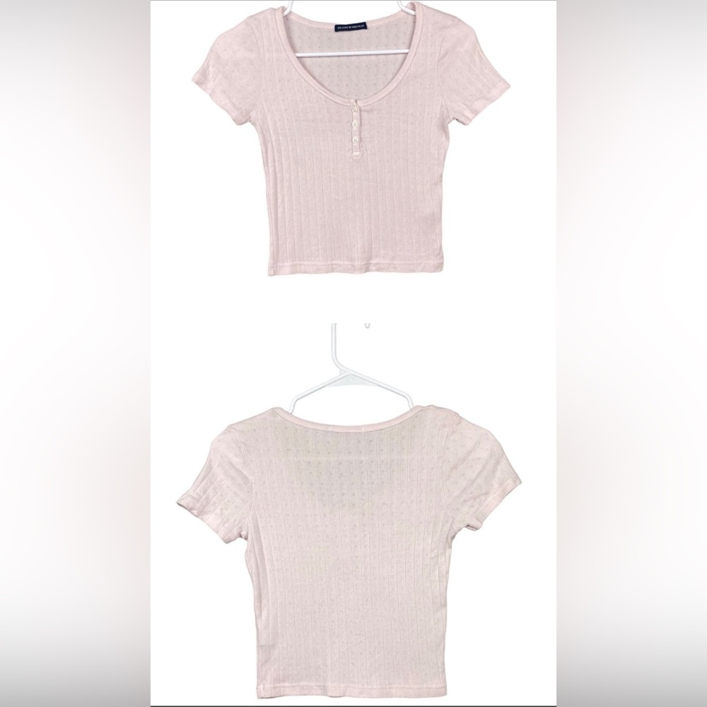 Brandy Melville Baby Pink Crop Top Size OS - Picture 2 of 2